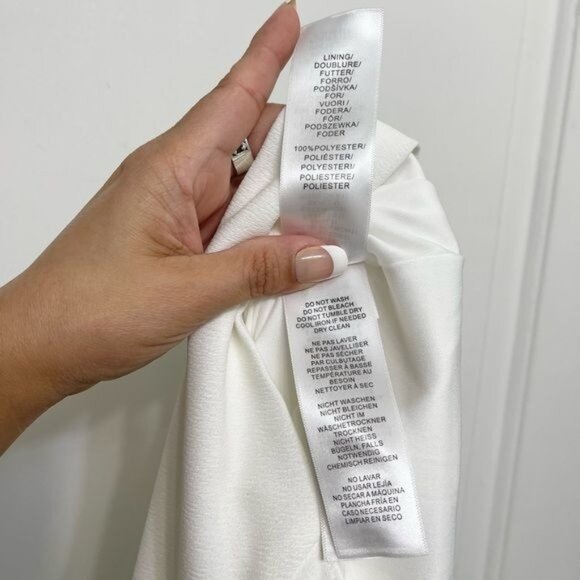 ADRIANNA PAPELL Asymmetrical-hem Halter Cocktail Dress in White Size 8 - Picture 7 of 9